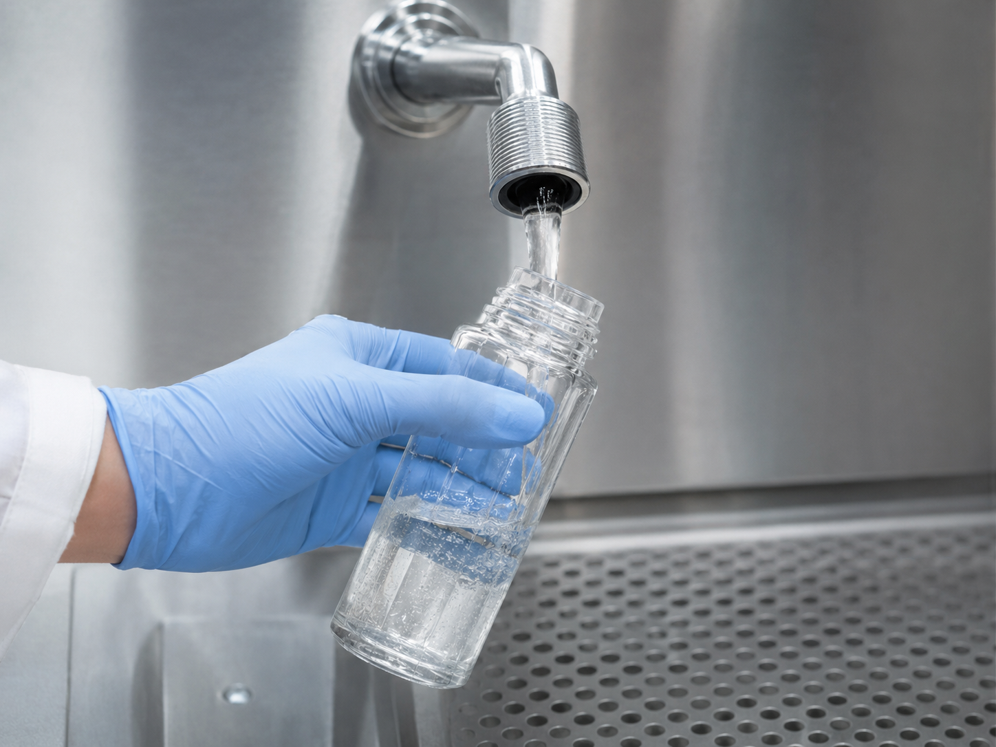 Toma de muestra de agua en punto de consumo